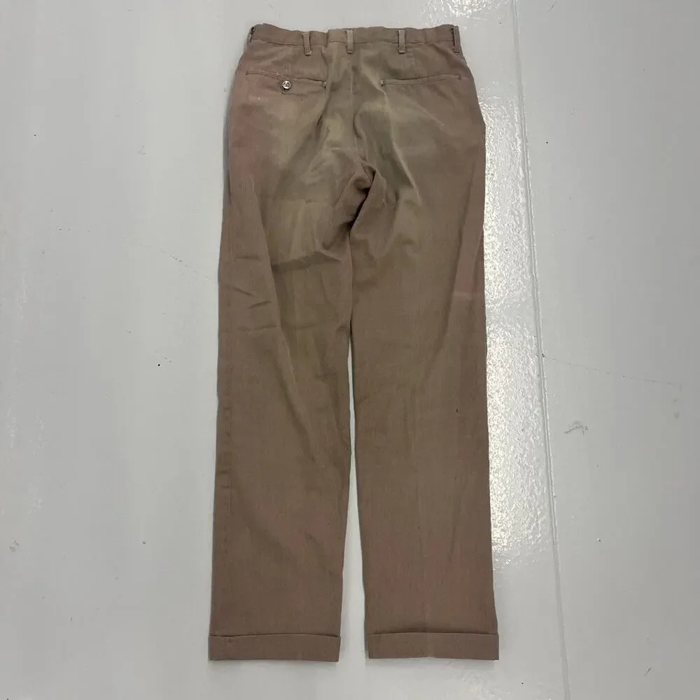 Vintage 60s Brown Sanforized Workwear Chinos 30x31